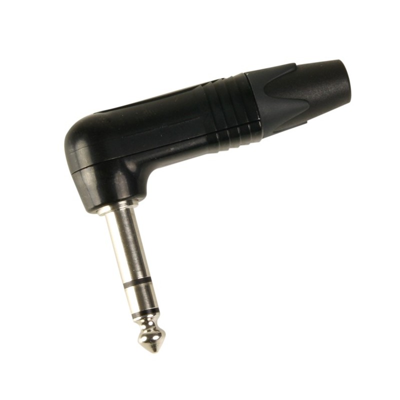 Neutrik NP3RX-BAG - 6.3 mm Angled Jack Plug 3 Pin Stereo male, black